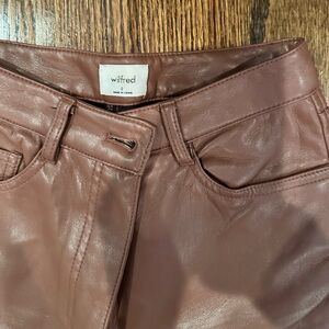Aritzia Wilfred Leather Melina Pant in brown size 0